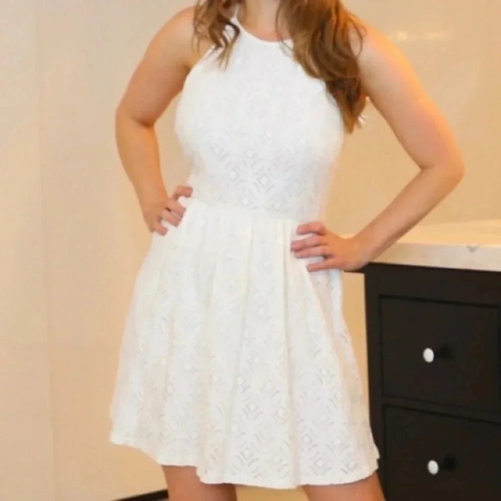 Lace print dress